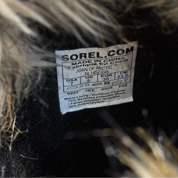 Sorel Joan Of Arctic Waterproof Fur Trim Brown Suede Lace Up Tall Winter Boots - Picture 10 of 10